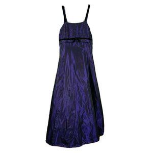 NWT JESSICA‎ MCLINKTOCK Gunne Sax Vintage Purple Velvet Detail Dress Size 9/10